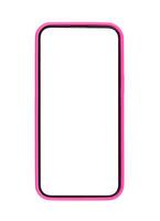 Phone mockup with white screen, case design. Modern smartphone, empty clear frame, digital photo