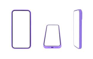 Phone mockup with white screen, case design. Modern smartphone, clear empty frame, technology for photo