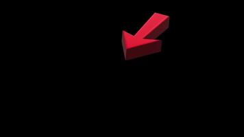 Swipe down arrows motion graphics animation Alpha channel. 4K resolution. video