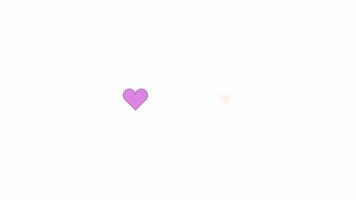 Hearts pulsing rhythmically line 2D object animation. Positive feedback online flat color cartoon 4K , alpha channel. Leaving like on social media animated item on white background video