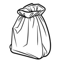 Plastic bag outline icon in format, suitable for environmental and recycling-related design projects. vector
