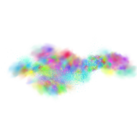 An explosion of colorful smoke clouds.Multicolor fog with blue and yellow particles.Explosions of color powder. png