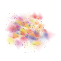 An explosion of colorful smoke clouds.Multicolor fog with blue and yellow particles.Explosions of color powder. png
