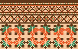Geometric floral ethnic seamless pattern colorful. traditional ethnic oriental style pattern, Designed for background ,wallpaper ,carpet ,clothing ,weaving ,printed pattern ,fabric ,embroidery vector