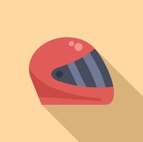 Flat design racing helmet on yellow background vector