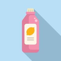graphic of a pink lemonscented detergent bottle with a label vector
