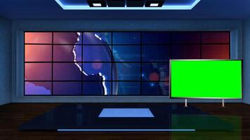 News TV Studio Set 357- Virtual Green Screen Background Loop video