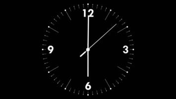 06 00 to 06 05 Clock Five Minutes Time Lapse Animation, Black and White Luma Matte Selection, AM PM, video