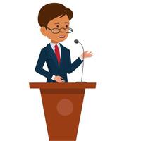 Man speaking at a lecture, Business man Public Speaking at Finance Conference on Auditorium, transparent background video