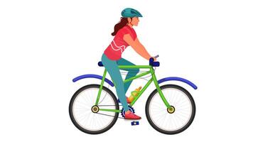 Girl riding Bicycle animation, 2d Animation in Loop video