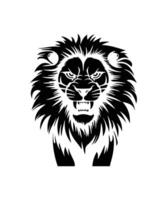 Lion silhouette logo design inspiration with a flat design using a black color vector