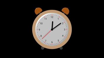 Clock Ticking Circle Clock Animated On Transparent Background With Alpha Channel. 4K Resolution video