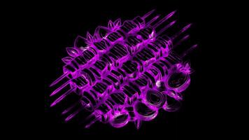 Neon frame effect kebabs on skewersof Lebanon, glow, black background. video