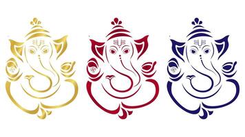 colourful multiple Vinayagar Ganapati illustration vector