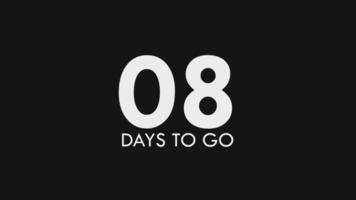 Eight, 8 Days to Go Text Cool and Modern Animation video