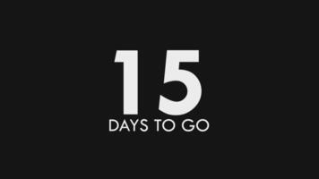 Fifteen, 15 Days to Go Text Cool and Modern Animation video