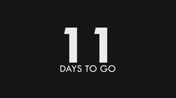 Eleven, 11 Days to Go Text Cool and Modern Animation video