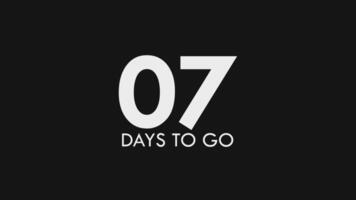 Seven, 7 Days to Go Text Cool and Modern Animation video