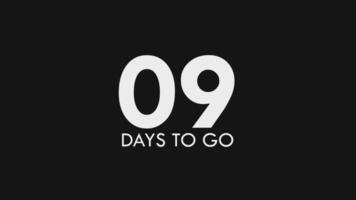 Nine, 9 Days to Go Text Cool and Modern Animation video