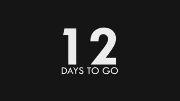 Twelve, 12 Days to Go Text Cool and Modern Animation video