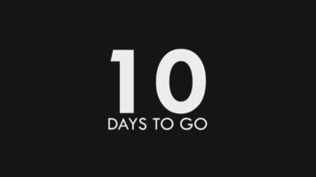 Ten, 10 Days to Go Text Cool and Modern Animation video