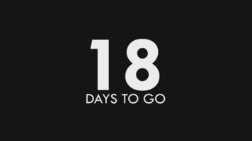 Eighteen, 18 Days to Go Text Cool and Modern Animation video