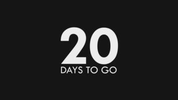 Twenty, 20 Days to Go Text Cool and Modern Animation video