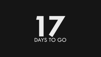 Seventeen, 17 Days to Go Text Cool and Modern Animation video