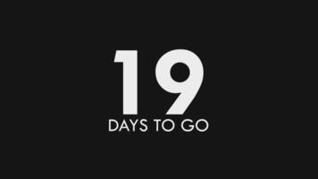 Nineteen, 19 Days to Go Text Cool and Modern Animation video