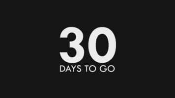 Thirty, 30 Days to Go Text Cool and Modern Animation video