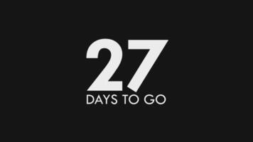 Twenty Seven, 27 Days to Go Text Cool and Modern Animation video