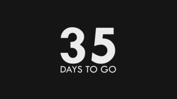 Thirty Five, 35 Days to Go Text Cool and Modern Animation video