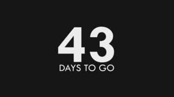 Forty Three, 43 Days to Go Text Cool and Modern Animation video