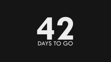 Forty Two, 42 Days to Go Text Cool and Modern Animation video