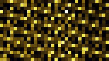 Texture of blinking pixels, seamless loop. Motion. Golden rows of small squares flowing and shining from right to left. video