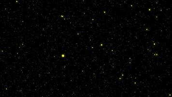 Flying through galaxy among stars. Motion. Outer space background with slowly flying small stars, seamless loop. video