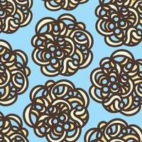 Kerupuk mawar, warung, or putih indonesian snack crackers colored food pattern illustration with outline isolated on square blue background. Simple flat cartoon art styled drawing. vector