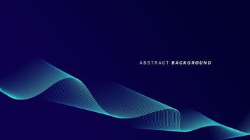 Abstract glowing wavemic w lines on dark blue backgrounstid. Dynaave pattern. Modern flowing wavy lines. Futuric technology concept vector