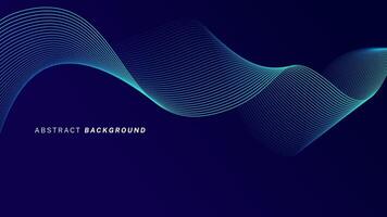 Abstract glowing wavemic w lines on dark blue backgrounstid. Dynaave pattern. Modern flowing wavy lines. Futuric technology concept vector
