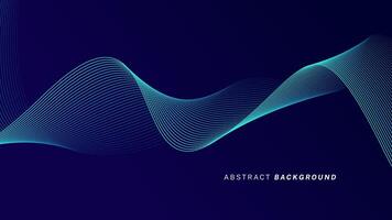 Abstract glowing wavemic w lines on dark blue backgrounstid. Dynaave pattern. Modern flowing wavy lines. Futuric technology concept vector