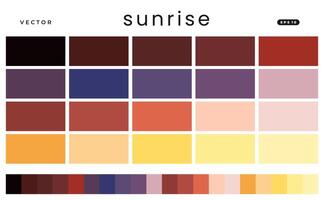 Sunrise Color Scheme Palettes vector