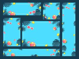 Summer web banner background template with summer tropical beach Elements and copy space vector