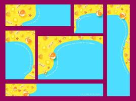 Summer web banner background template with summer tropical beach Elements and copy space vector