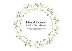 Round flower frame in green tones isolated on background vector