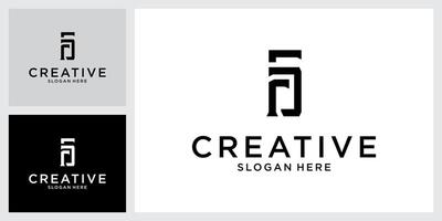 FD or DF initial letter logo design vector