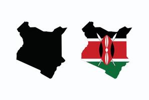 Kenya Map. Map of Kenya with National Flag. vector