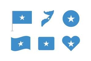 Somalia flag. Set of Somalia Flags Collection. vector