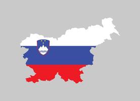 Slovenia Map. Map of Slovenia with national Flag. vector