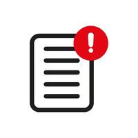 document with exclamation mark icon vector