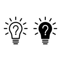 light bulb idea with question mark icon vector